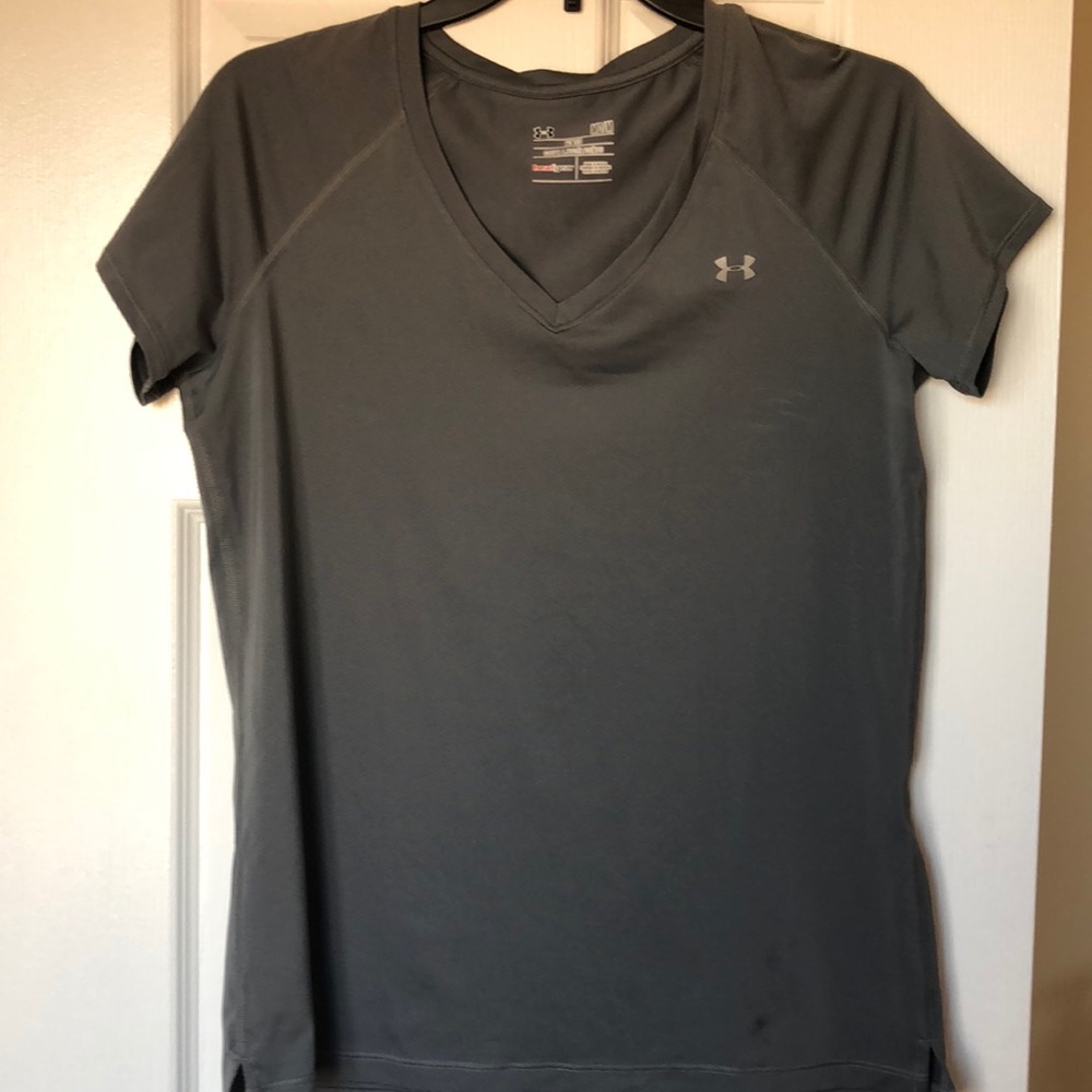 Under Armour Heat Gear Gray V Neck tee